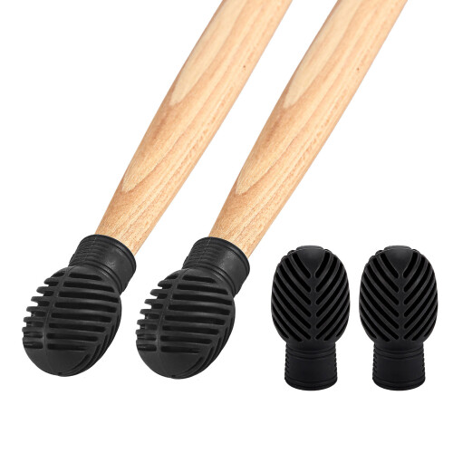 4Pcs Drum Mute Silicone Drumstick Tip Drumstick-2 orange 2 gray 1