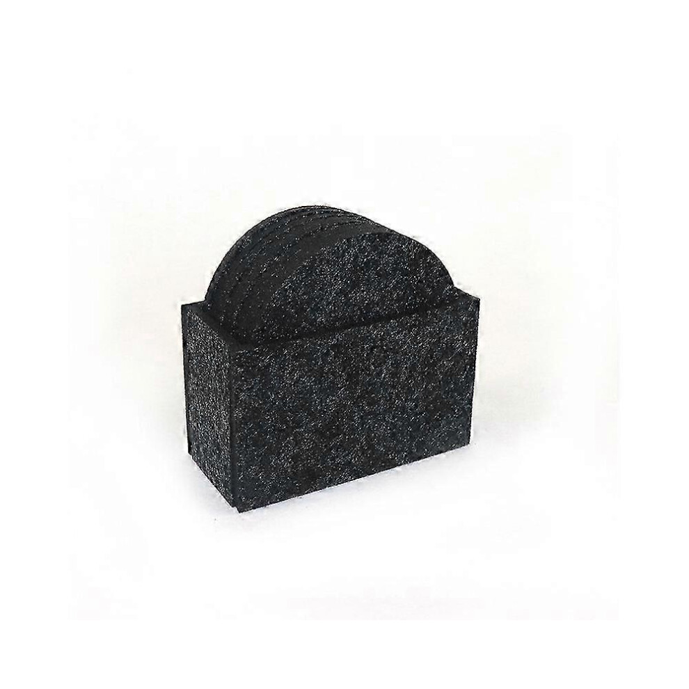 Set Of 12 Absorbent Felt Coasters With Drink Holder For Coffee Table And Wooden Table, Dark Grey Brown,Grey