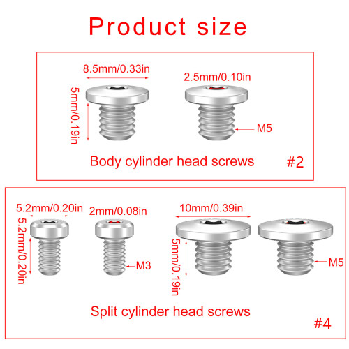 Titaniums Alloy Disc Fixed Screw Bicycles Hydraulic-2pcs Black 1