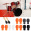 4Pcs Drum Dampener Silicone Drumstick Mute-2 orange 2 black 6