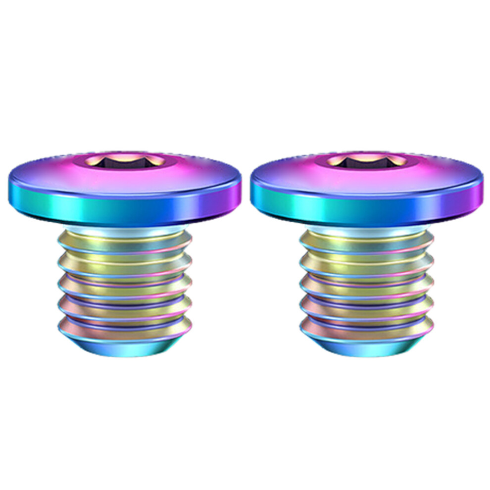 Titaniums Alloy Disc Fixed Screw Bicycles-2Pcs Rainbow 7696000101590