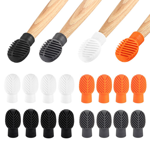 4Pcs Drum Mute Silicone Drumstick Tip Drumstick Dampeners-Black 2