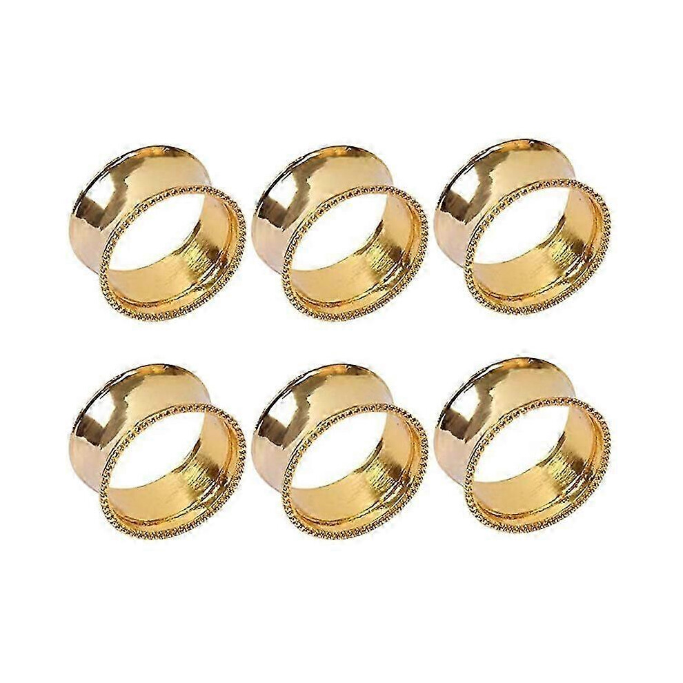 Set of 6 napkin rings for dining table, bridal, shiny, decorative