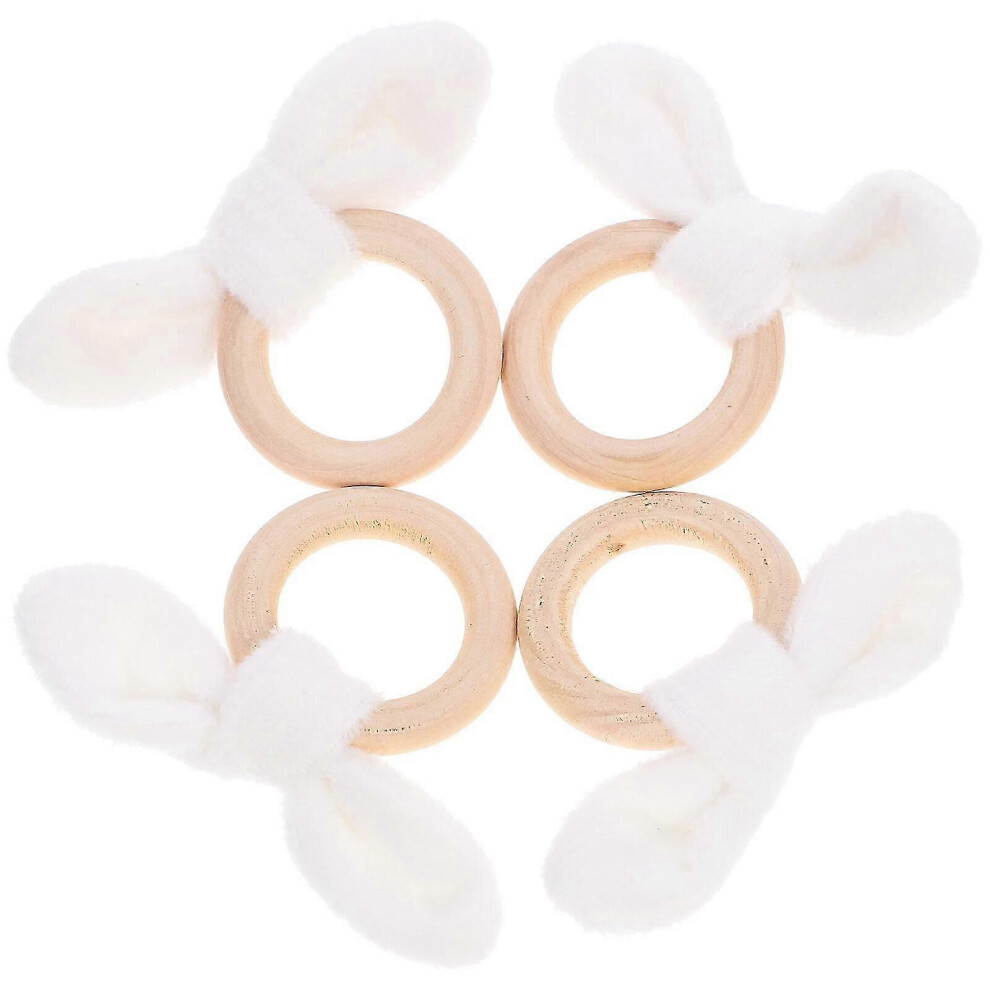 Set of 4 Easter Bunny Ear Napkin Rings, Cartoon Napkin Buckles