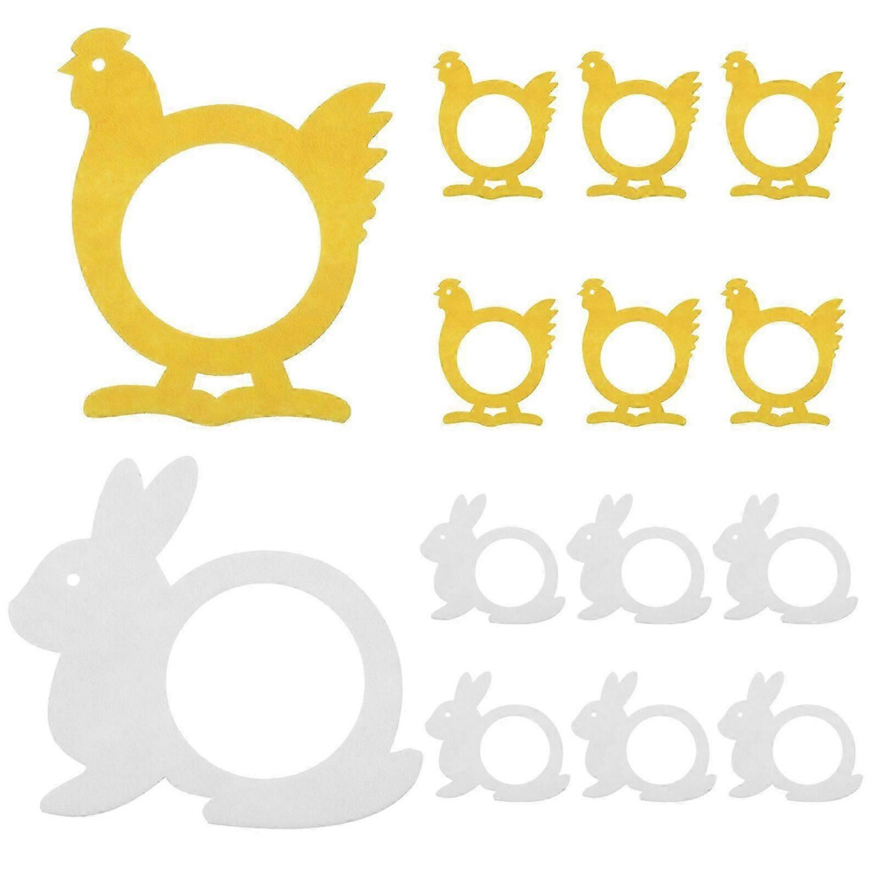 Set of 16 Bunny Napkin Rings, Adorable Chick Napkin Buckles, Elegant