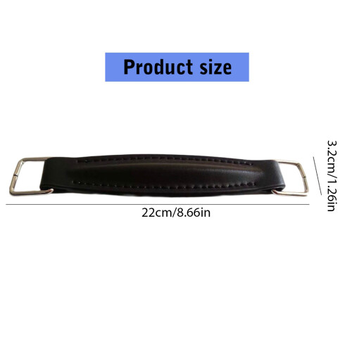 Leather Guitar Amplifier Handle Internal Steel-Black 1