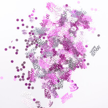 Pinkes Pailletten-Konfetti für Tischdekoration bei Jubiläen und Hochzeiten