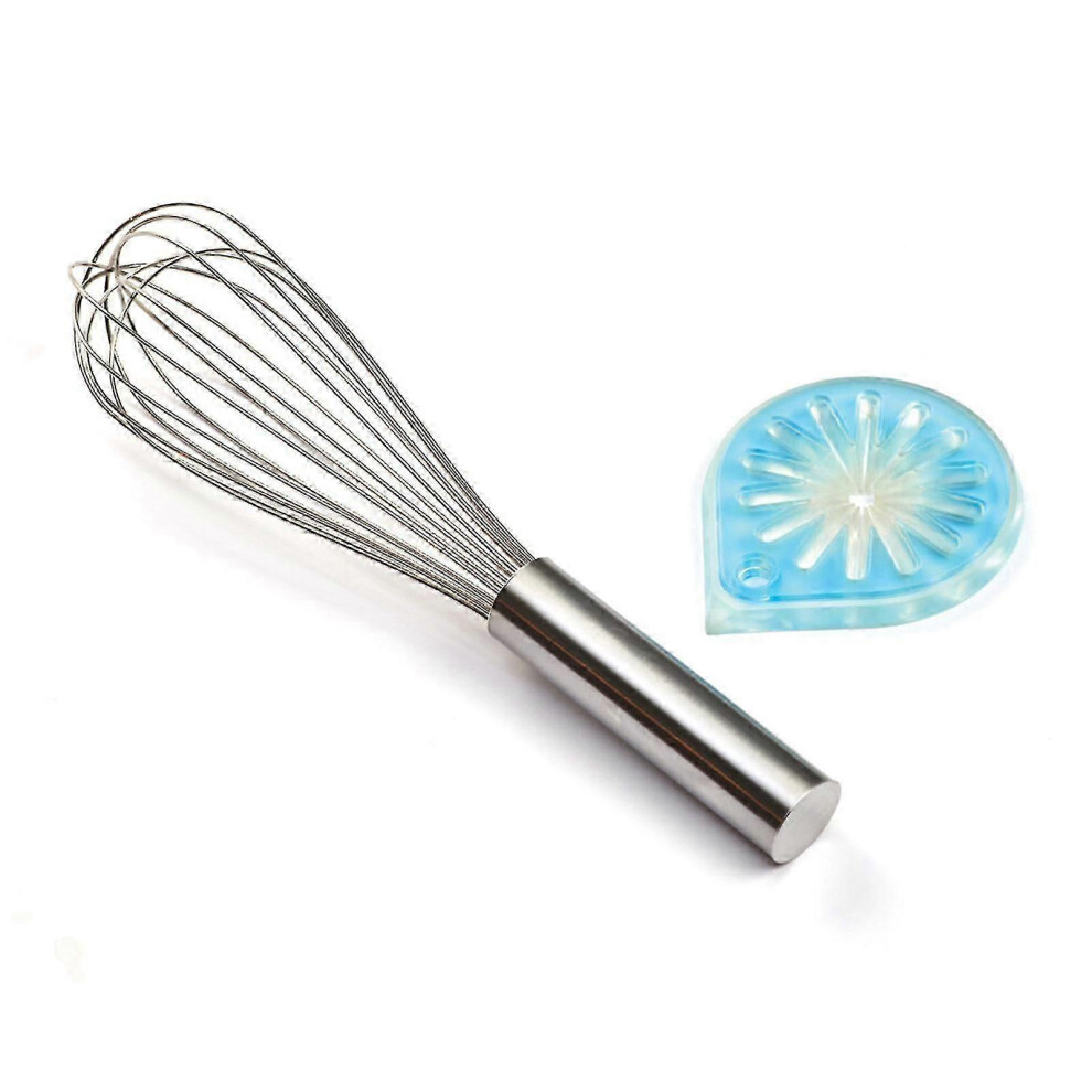 2-Piece Stainless Steel Egg Whisk and Liquid Scraper Set - Durable Baking Tools for Effortless Mixing