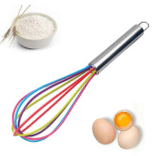 Premium Silicone Kitchen Whisk with Heat Resistant Non-Stick Silicone Whisk Kitchen Kit Accessories Gadgets Egg Beer Baking
