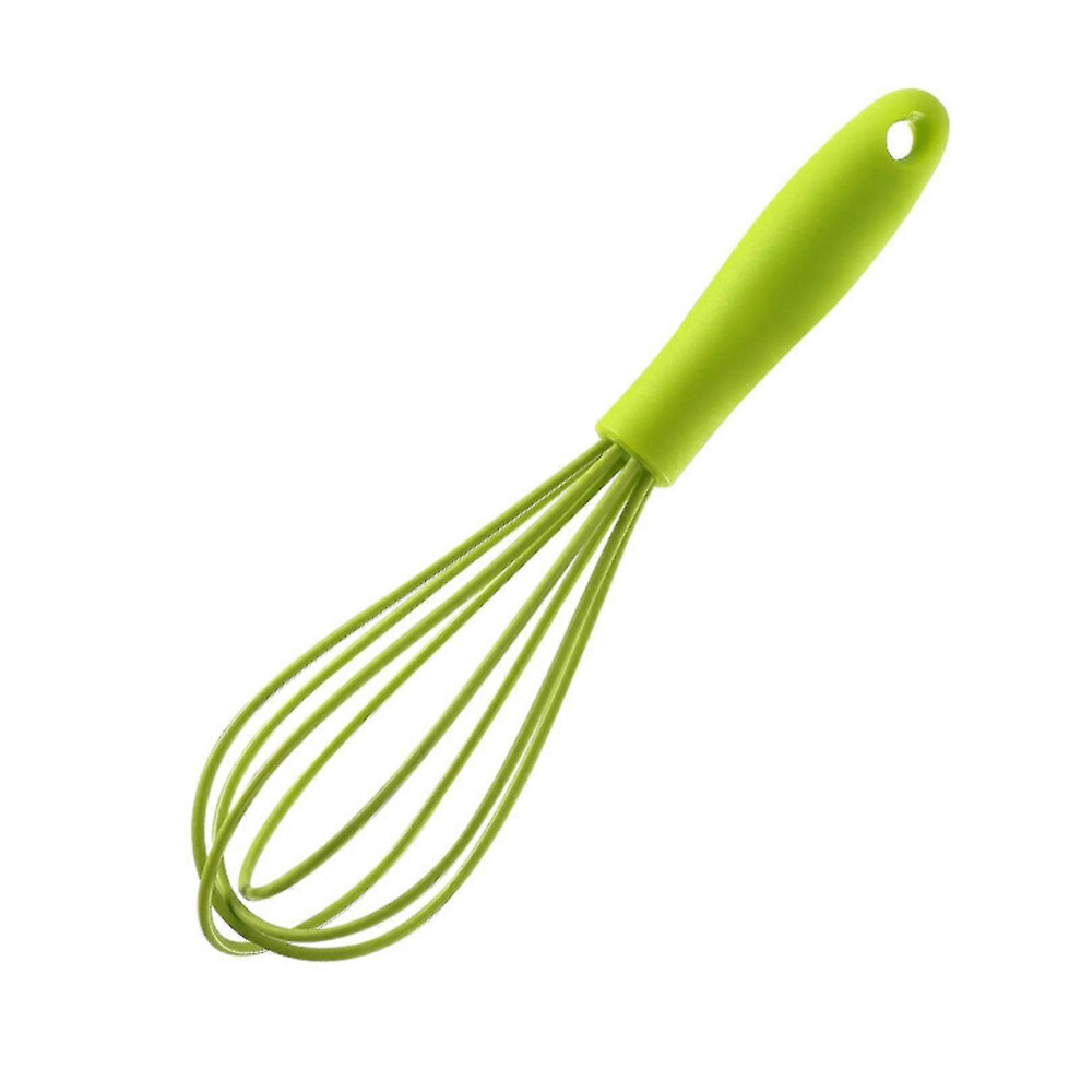( Green) Silicone Egg Beater Manual Egg Whisk With Non-Slip Handle Silicone Coated Wire Balloon Whisks For Mixing, Cooking And Stirring Yellow/Green