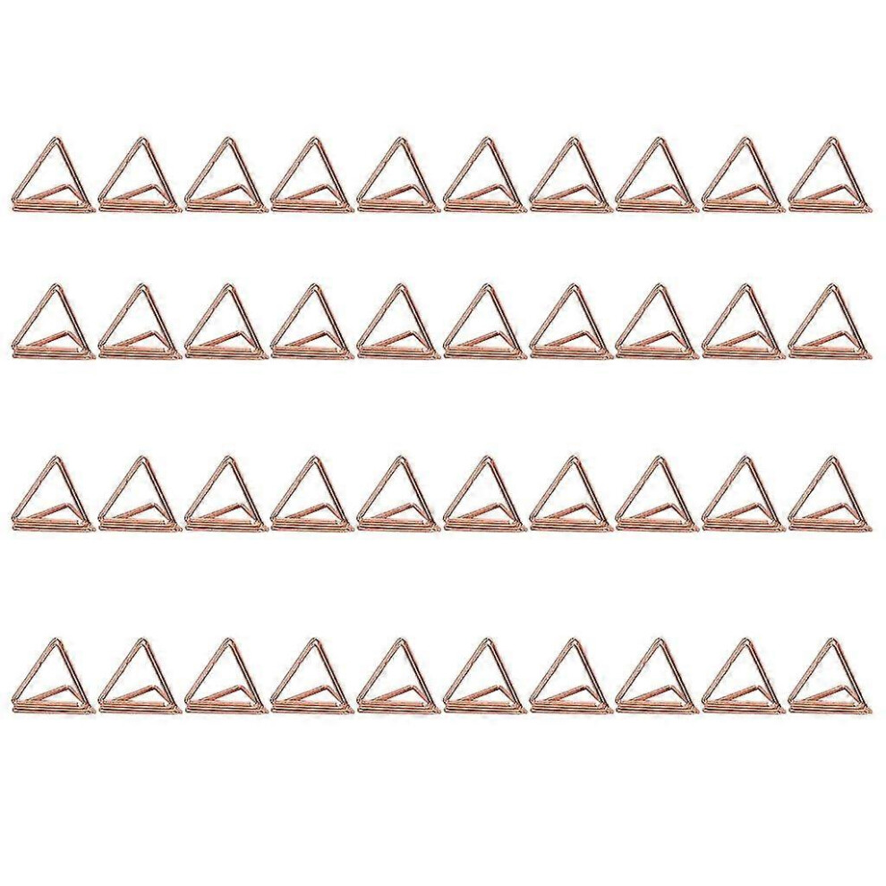 （Rose ） 50Pcs Triangle Shape Table Number Holders Place Card Holders Wedding Party Decoration Gold