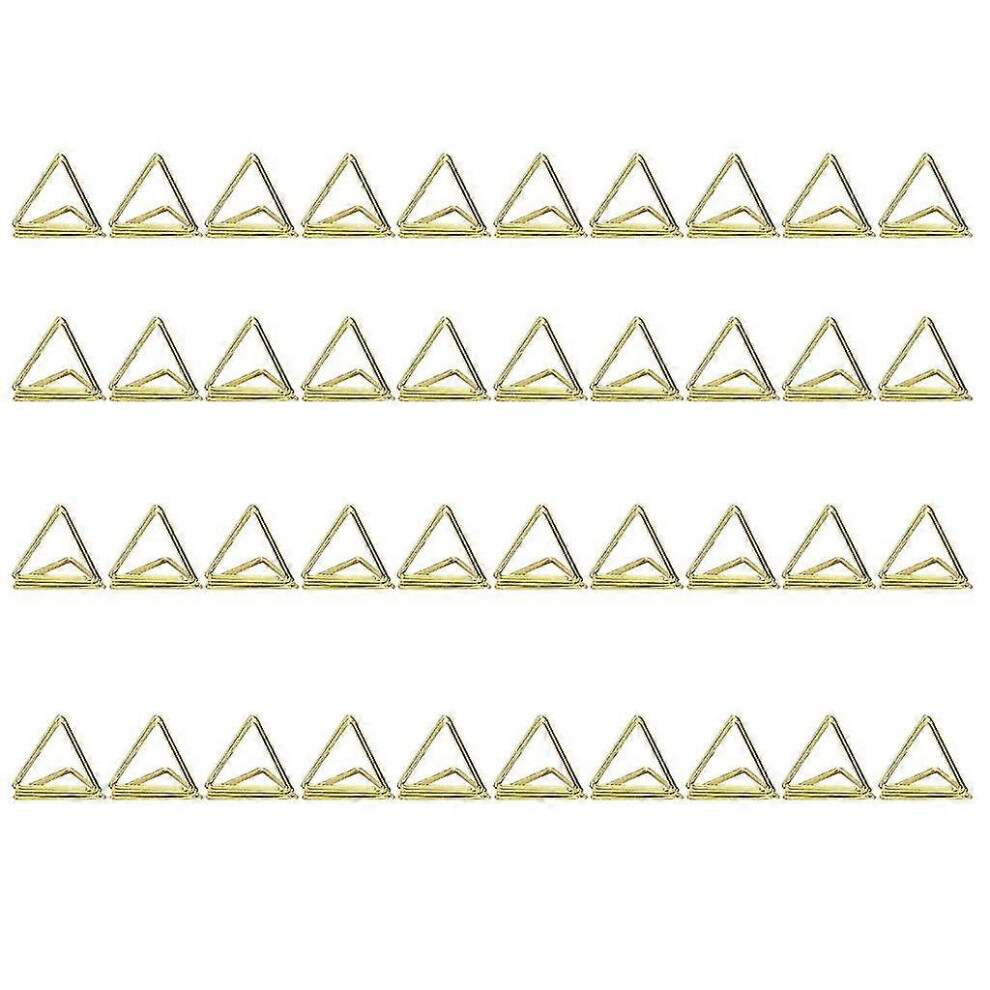 （Gold） 50Pcs Triangle Shape Table Number Holders Place Card Holders Wedding Party Decoration Gold