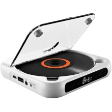 Portable Bluetooth-Compatible CD-Player With Built-In Speakers Rechargeable Mini CD Player For Travel Home Or Car White