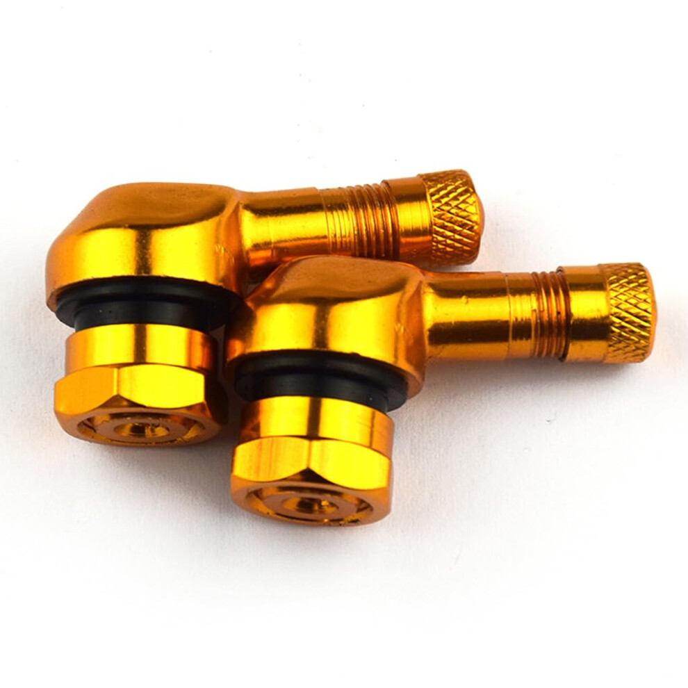 Aluminum Alloy Valve Set Of 2 Tubeless Valve Stems For Portable Motorcycle Rims Tire Adapter Wheels Parts Yellow 6447073705069