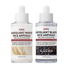 Peel Shot Glow Rice Ampoule, White Rice ampoule+Black Rice ampoule Soft Exfoliating Face and Body Scrub Dead Skin Cells, Blackheads Remover for All Sk