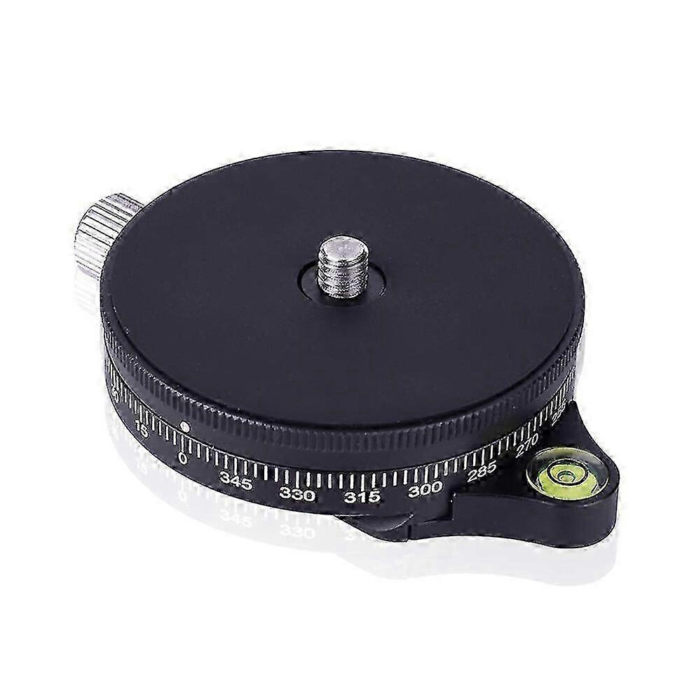 Camera Pan Base With Style Plate, 0.95Cm Screw Aluminum Panoramic Ball Tripod Head With Bubble Level, 22 Lbs Load Capacity 6935159266752