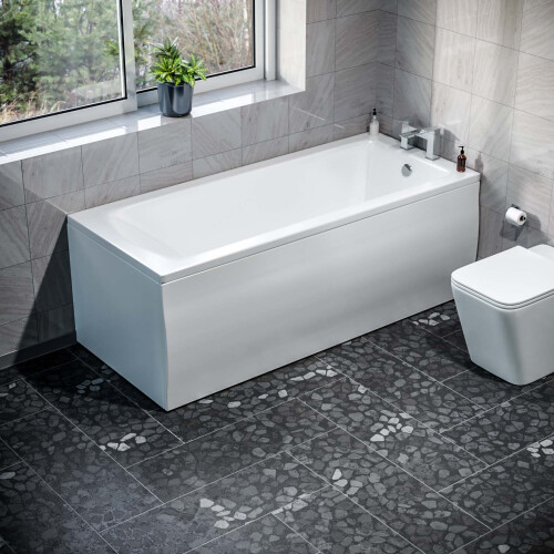 NES Home Standard Bath Tub Square Single Ended 1700mm x 700mm Bath With Legs 1