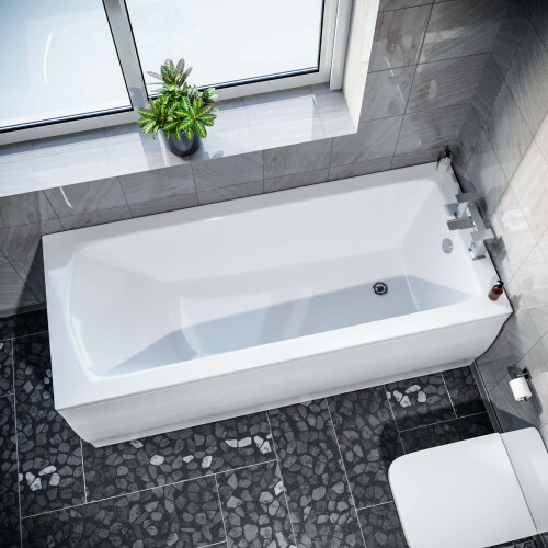 NES Home Standard Bath Tub Square Single Ended 1700mm x 700mm Bath With Legs 2