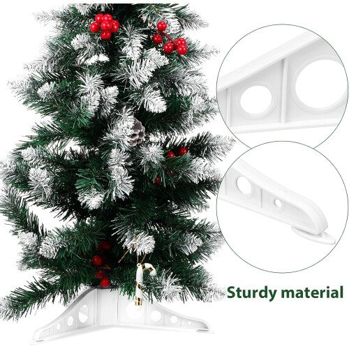 Artificial Christmas Tree Stand Base - Plastic White Holder For Artificial Trees, Stable Xmas Decor, Indoor Use 1