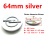 Opel, 4 stycken 64 mm silver 1