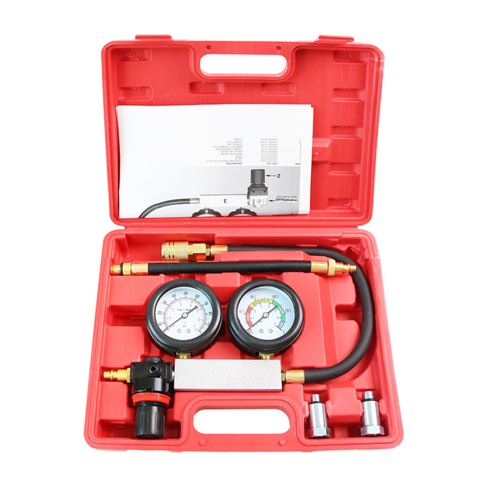 Double Gauge Leakdown Detector For Car And Motorcycle Engines Cylinder Leak Down Tester With Case, Compression Test Kit 9016109900869