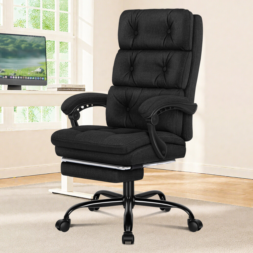 ELFORDSON Office Chair Executive Computer Fabric Seat Gaming Black-image-OPC-PCQVP25-NEW