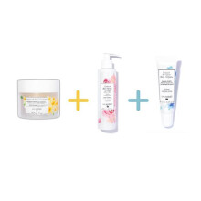 Lilaroze Paris Pack Eau Micellaire Rosenextrakt Reinigt und Entfernt Makeup Bio + Handreinigungsgel Orangenblütenextrakt + Creme