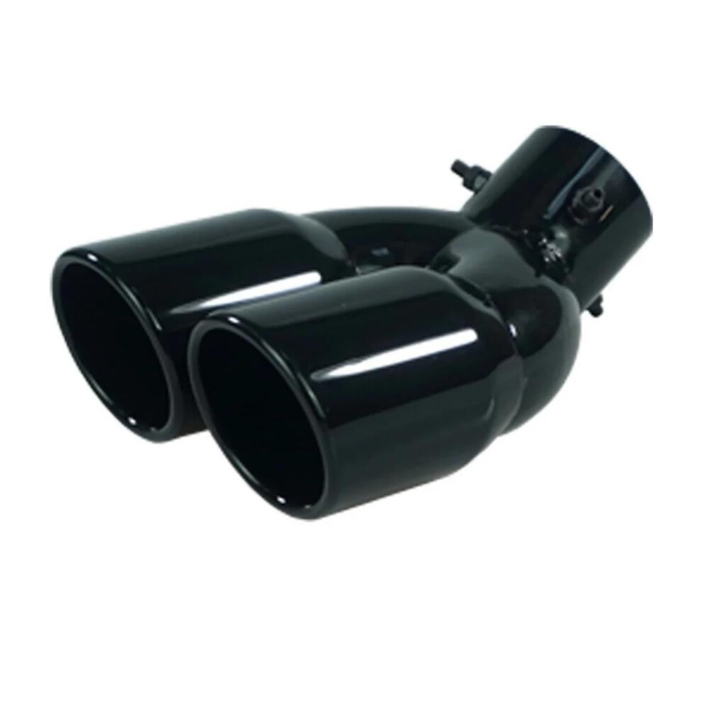 Car Exhaust Muffler Pipe Universal 63Mm Stainless Steel Titanium Outlet Curved Tail Pipe Muffler Accessories Black 6447073706004
