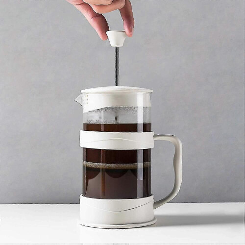 Καφετιέρα French Press 12 Oz, Λευκές πρέσες καφέ, Τσαγιέρες με βοριοπυριτικό γυαλί, Κ 2