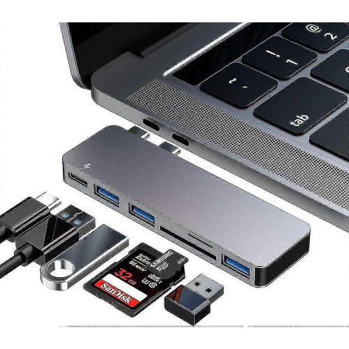 Προσαρμογέας USB Hub για Macbook Pro/air 2020 2019 2018, αξεσουάρ USB-C 6 σε 1 συμβατά με Macbo