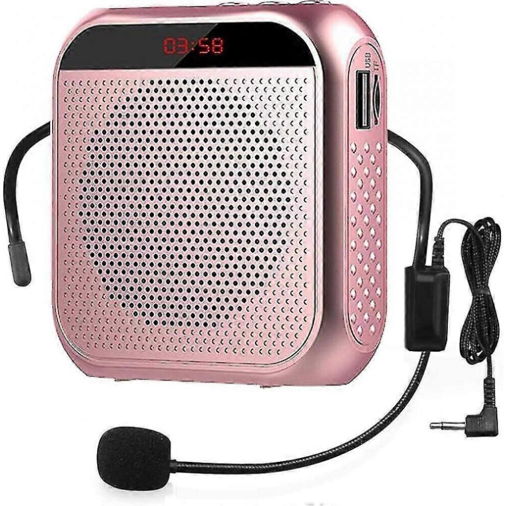 Portable Voice Amplifier With Wired Microphone Headset Rechargeable Speaker Loudspeaker 9092950378385