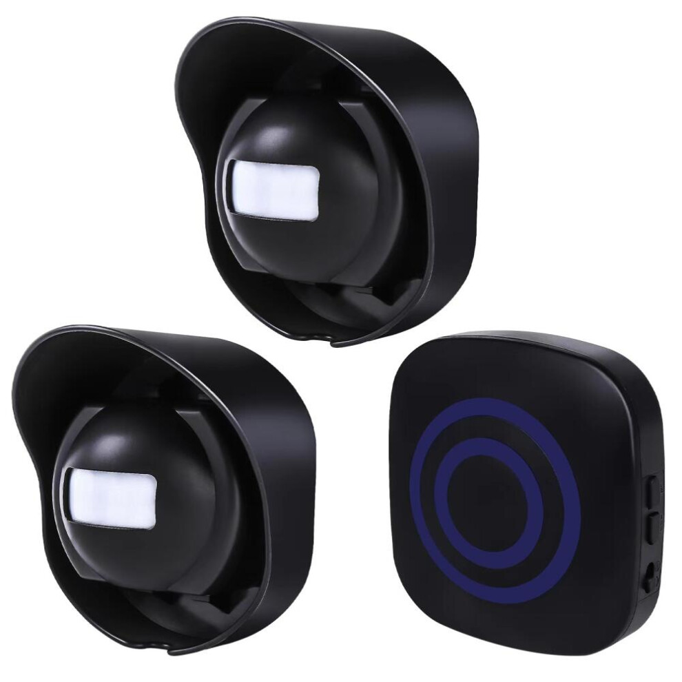Wireless Driveway Alarm Waterproof Outdoor Motion Sensor Alarm 1 Receiver 2 Transmitters With 38 Chimes 200M/ 656Ft Transmissio 9092950378729