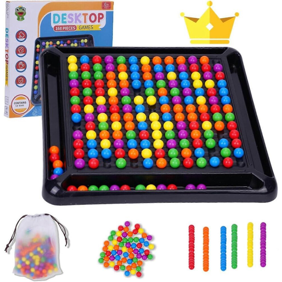 48-241Pcs Beads Intellectual Chessboard Strategy Board Games Chess Board for Kids & Adults 168 Beads