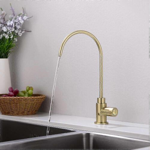 Solid Brass Drinking Water Faucet in Brushed Gold Finish 1