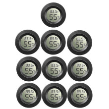 Paquete de 10 mini higrómetros y termómetros digitales con monitor LCD para invernaderos, incubadoras de reptiles.