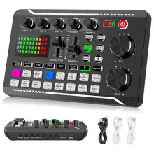 Carte son live F998, mixeur audio pour podcast, changeur de voix pour microphone karaoké