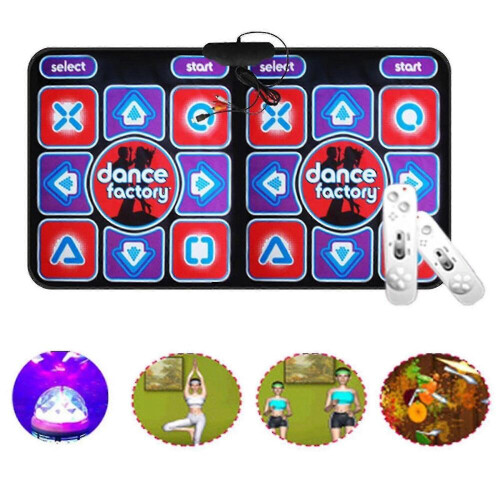 Double Dancing Mat Double User Wired Dance Mat Game Non-slip With 2 Remote 1