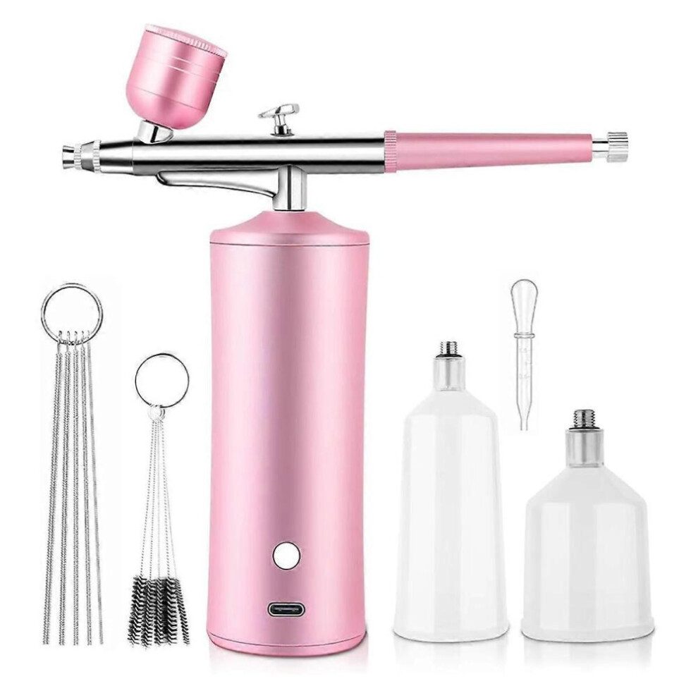 Airbrush Kit with Compressor, 0.3mm Nozzle Oxygen Syringe, for Skin Moisturizing, Nail Art, Tattoo, Painting,Makeup,Cake