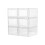 6 Pack Stackable Storage Bins with Lids, Clear Plastic Organizers with Magnetic Doors for Home Use, See-Through, Modular 1
