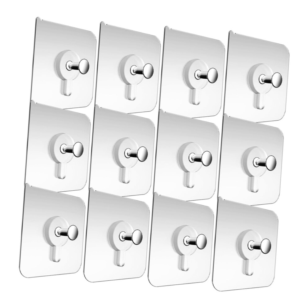 Transparent Self Adhesive Sticky Hooks 30Pcs For Heavy Duty Frames, Photos, Calligraphy Wall Mount No Nails No Drills 9393856757558