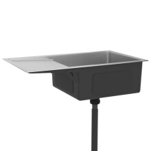 Fregadero de cocina hecho a mano 75 x 44 cm acero inoxidable plateado 02_0002469