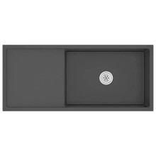 Lavello da cucina fatto a mano 100 x 44 cm acciaio inossidabile nero 02_0002476