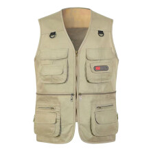 Men's Outdoor Vest Fishing Vest With Pockets, Lightweight Breathable Sleeveless Quick-Drying Gilet For Hunting Khaki XXL