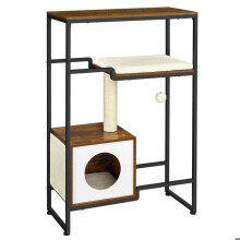 Albero per gatti a casa rifugio salvaspazio 114 cm marrone rustico 12_0001139