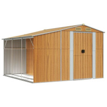 Cobertizo de jardín cabaña cobanon casa de almacenamiento trastero exterior garaje herramientas robusto claro 277 x 279 x 179 cm acero g