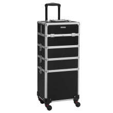 Professioneller Schminkkoffer - HELLOSHOP26 - 4-in-1-Tasche - Schwarz - Langlebig - Ideal für Friseure