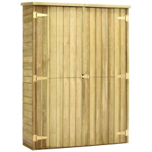 Cobertizo de jardín - Pinede - Cabaña - 123 x 50 x 171 cm - Pino impregnado - Doble puerta