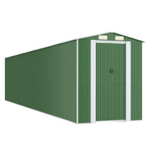Cobertizo de jardín - Robusto - Acero galvanizado - 192 x 938 x 223 cm - Puertas dobles correderas - Verde