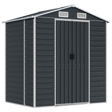 Casetta da giardino cabana magazzino rimessa esterna capannone robusto 191 x 130 x 198 cm acciaio zincato