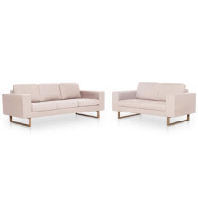 Conjunto de Sofá - HELLOSHOP26 - 2 lugares - Tecido creme - Conforto macio - Removível